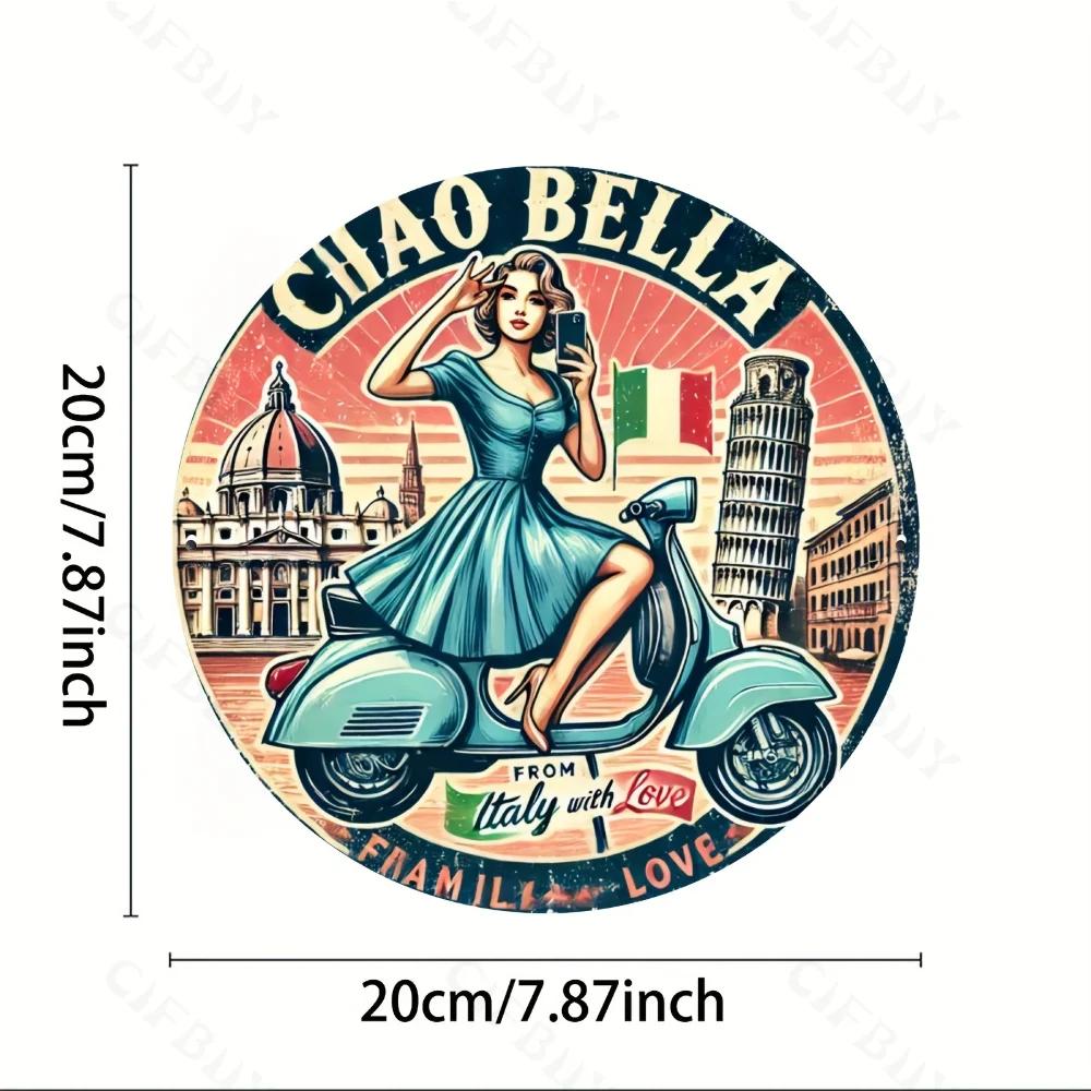 

Круглая алюминиевая настенная вывеска с изображением итальянской любви, прочный знак. Идеально подходит для дома или офиса, прекрасный подарок для гостиной, в помещении и на открытом воздухе L белый