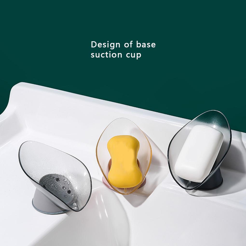 Storage Box Sucking Container Leaf-shaped Draining Organizer for Kitchen Bathroom