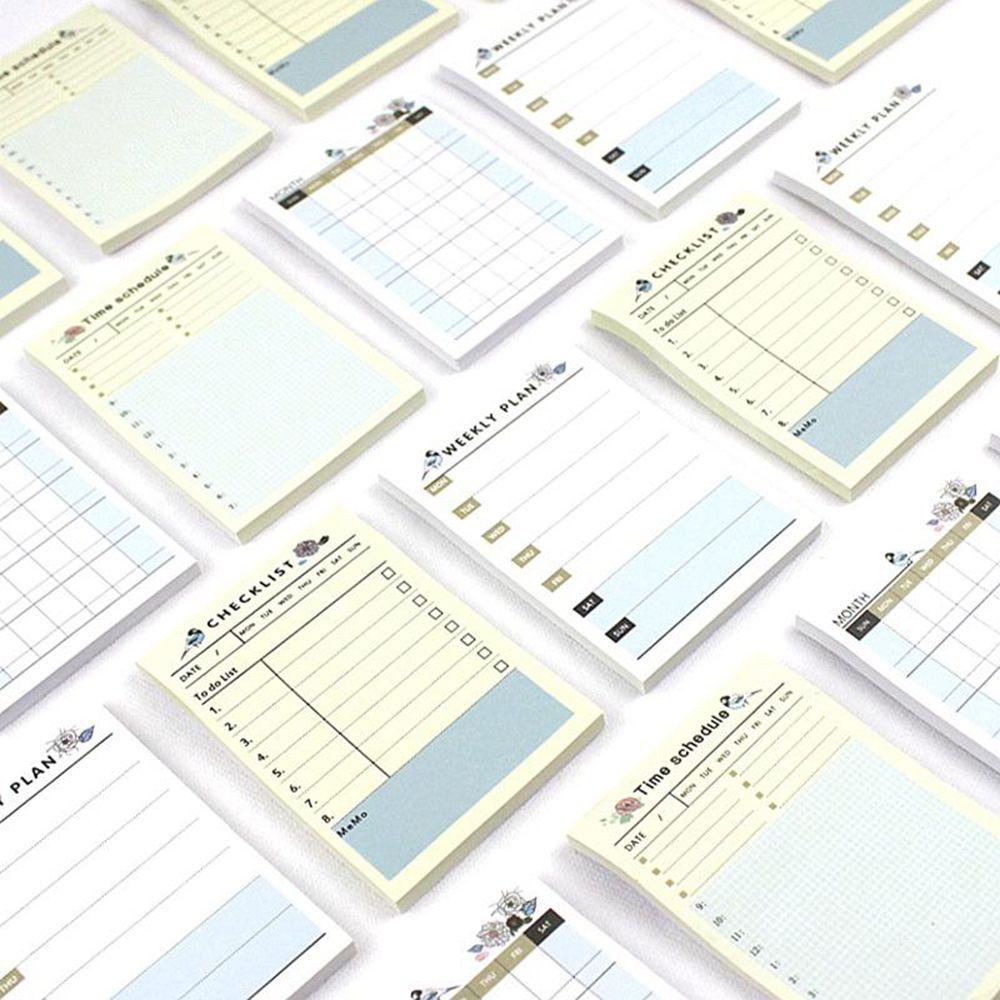 2 PCs Notebooks Day Week Month Planner Notebook//to Do List//Checklist//Sticky Notes Agenda Office School Supplies Weekly