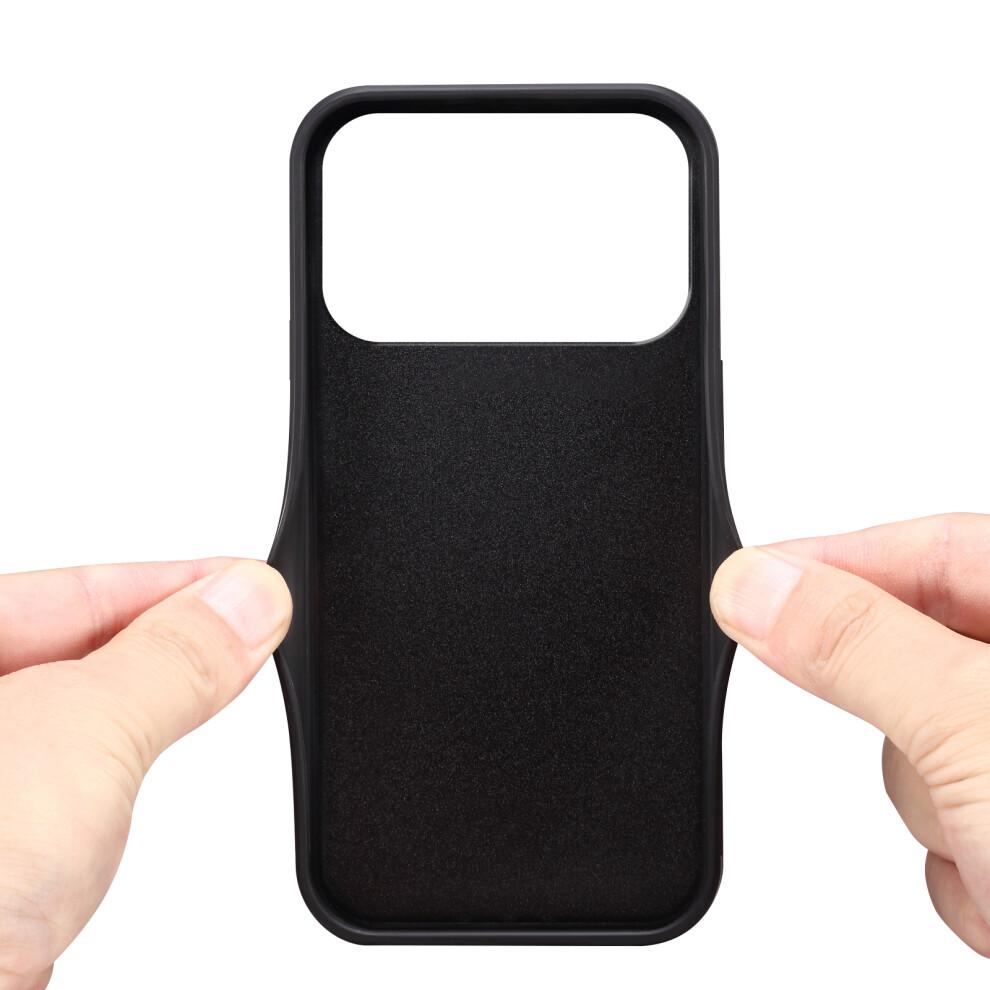 (iPhone 17 Pro, Black) DENIOR For iPhone 17 Pro Case Card Holder Kickstand Leather Phone Back Cover