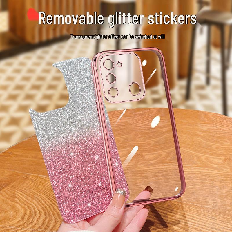 Infinix HOT 50 Case: Electroplated Silicone Glitter Gradient for NOTE 40, ZERO 30, SPARK 30C.