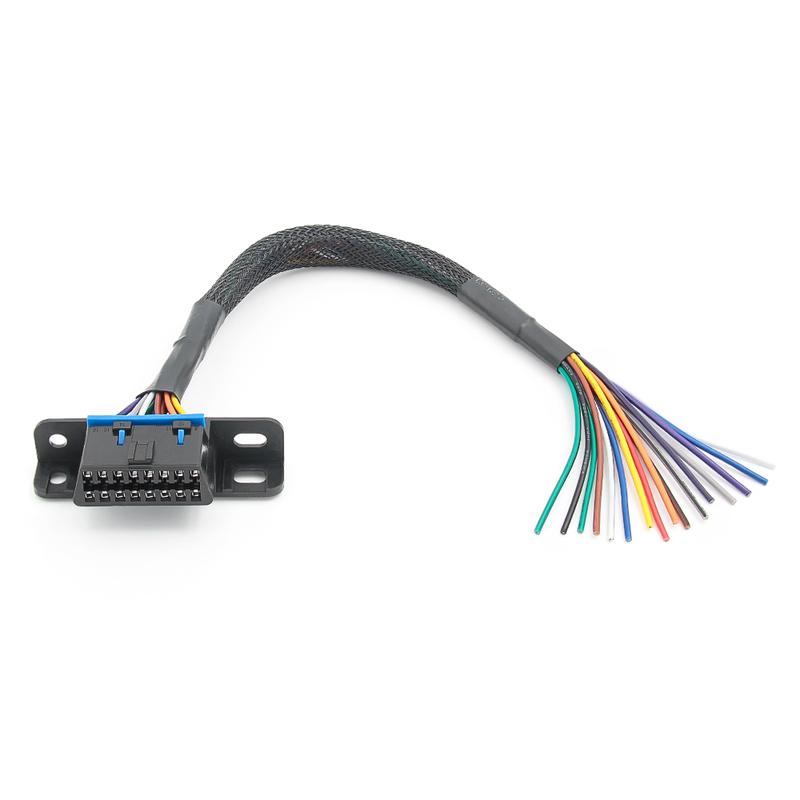 Cable de diagnóstico automotriz OBD2 hembra a cable DIY de colores de 30 cm, tipo terminal OBD2, conector OBD 2