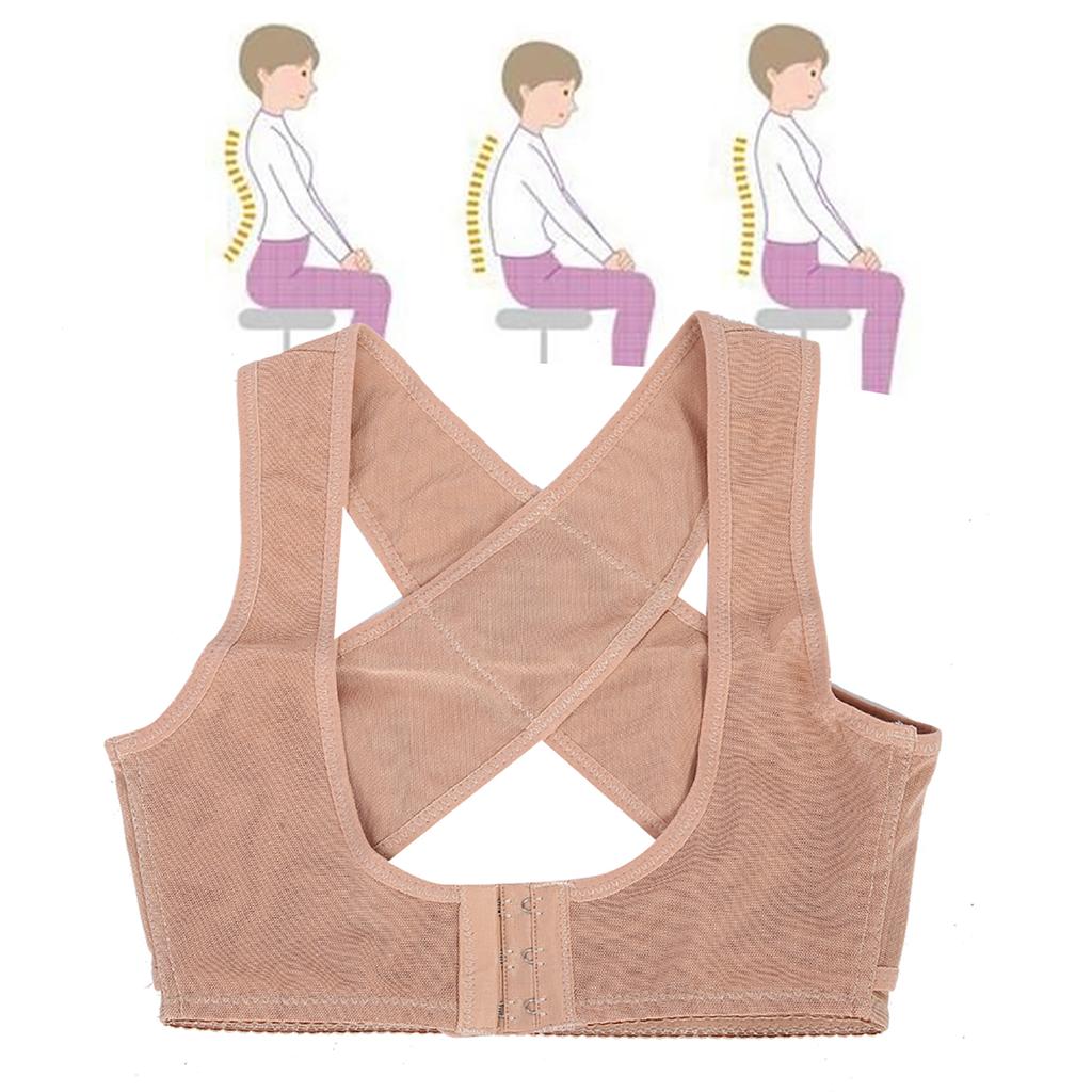 Adult Unisex Breathable Posture Corrector Brace Breast Support Hunchback Correction BeltSkin Color S