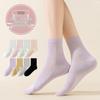 Women's Summer Thin Non-Slip Mid-Calf Mesh Cotton Socks - Odor-Resistant, Antibacterial