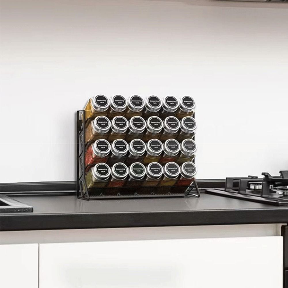 Wall-mounted Spice Storage Rack Non-slip Countertop Spice Holder Premium Spice Jars Stand  Home