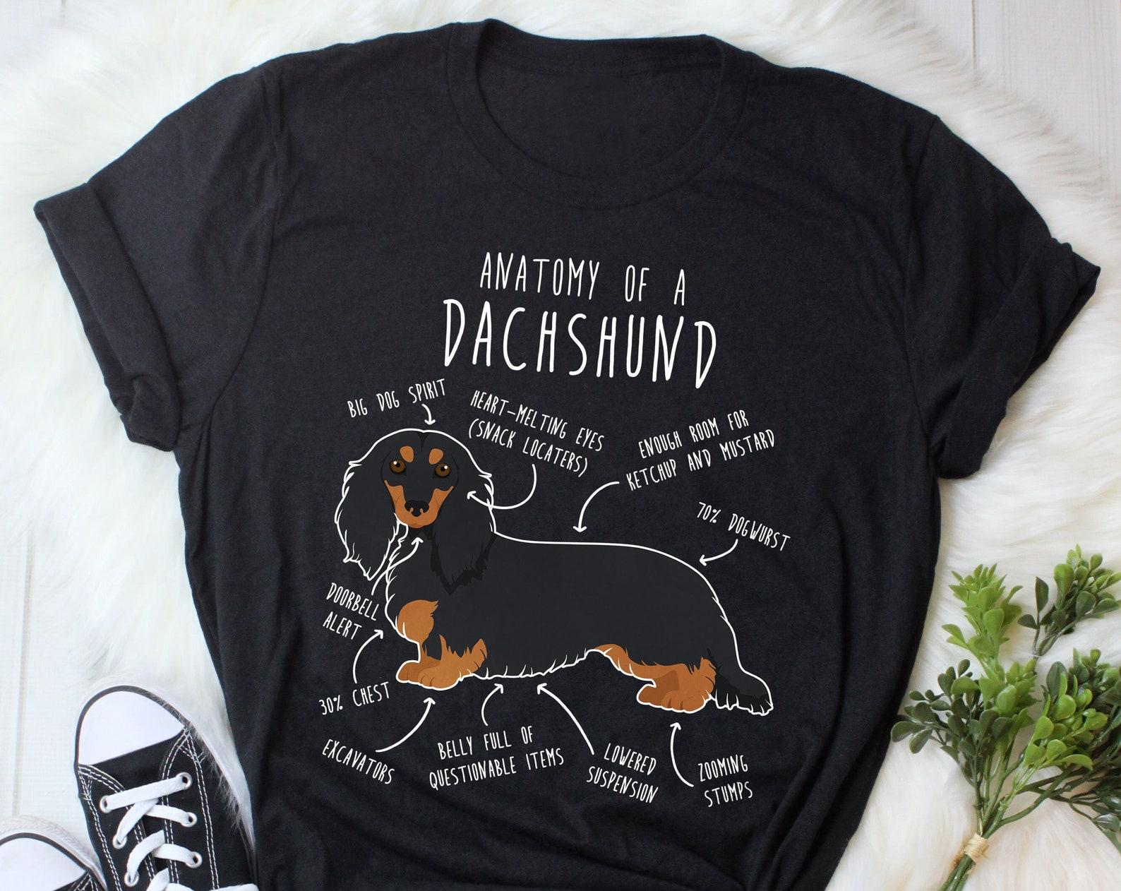 Black and Tan Longhaired Dachshund Shirt, , , Funny Weiner Dog Lover Gift, Cute Sausage Dog T-shirt, Doxie Lover Tshirt, Pet Mom Dad 110