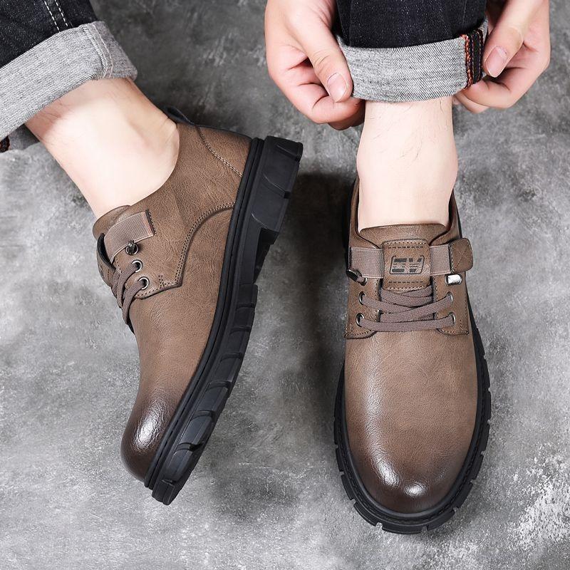 Men's leather shoes breathable casual shoes tooling shoes non-slip soft-soled leather shoes men