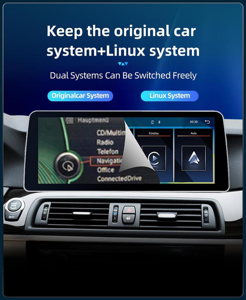 12.3-Inch BMW 5 Series F10/F11 Central Control Screen with Wireless CarPlay & Navigation