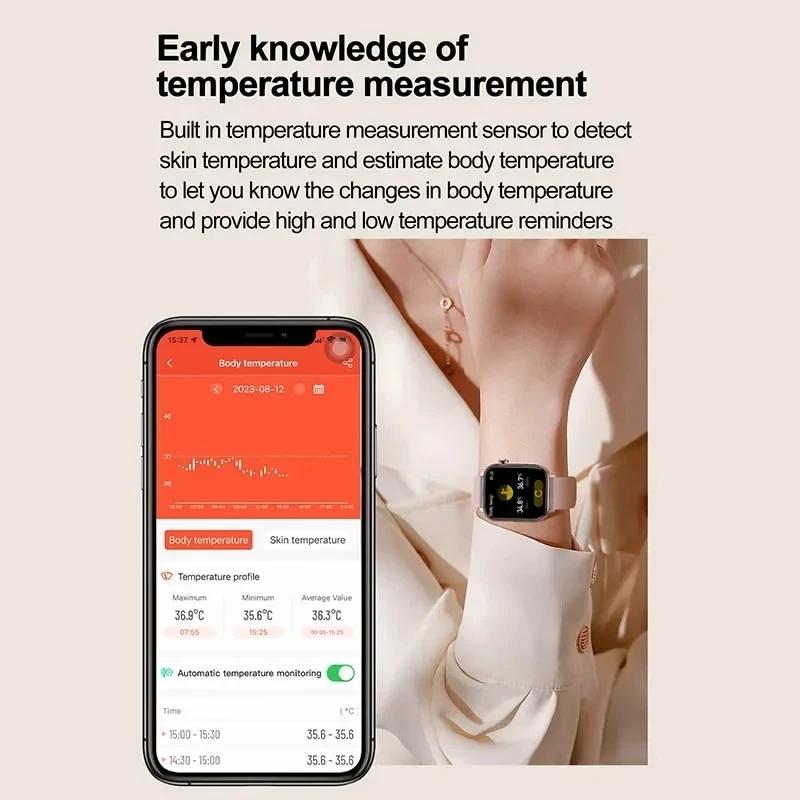 2025 Ny Smartklokke med EKG+PPG-overvåking Kvinner Kroppssammensetning Blodlipider Urinsyre Kvinners Menstruasjonshelsesporer Smartklokke