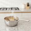 Flat Bottom Stainless Steel Saucepan With Glass Lid Soup Pot Universal Milk Pot  Stove