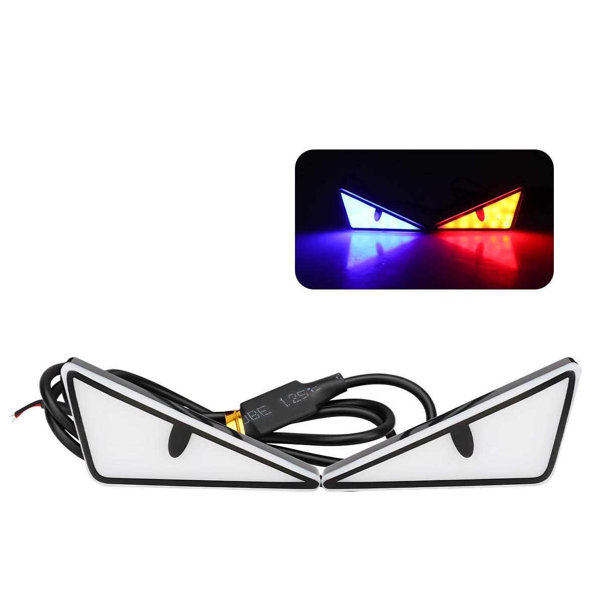 

Motorcycle LED Devil Eyes Light Headlight Motorcycle Mini Turn Signal Warning Flash Tail Lamp Dual Color Auto Decoration Lights
