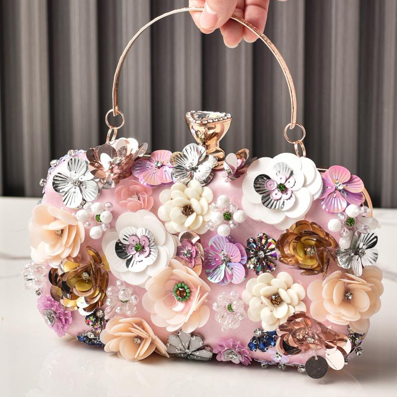 

Small Woman Handbag Flower Handmade Elegant Bags Party Luxury Brands High-end Clutch Bridal Evening Shoulder Bag Female Summer