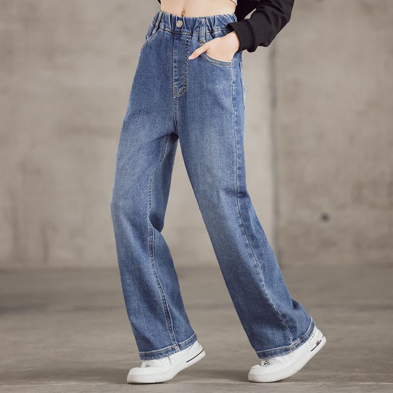 2023 Trendy Girls' Loose Straight-Leg Jeans - Autumn Korean Style Casual Long Pants
