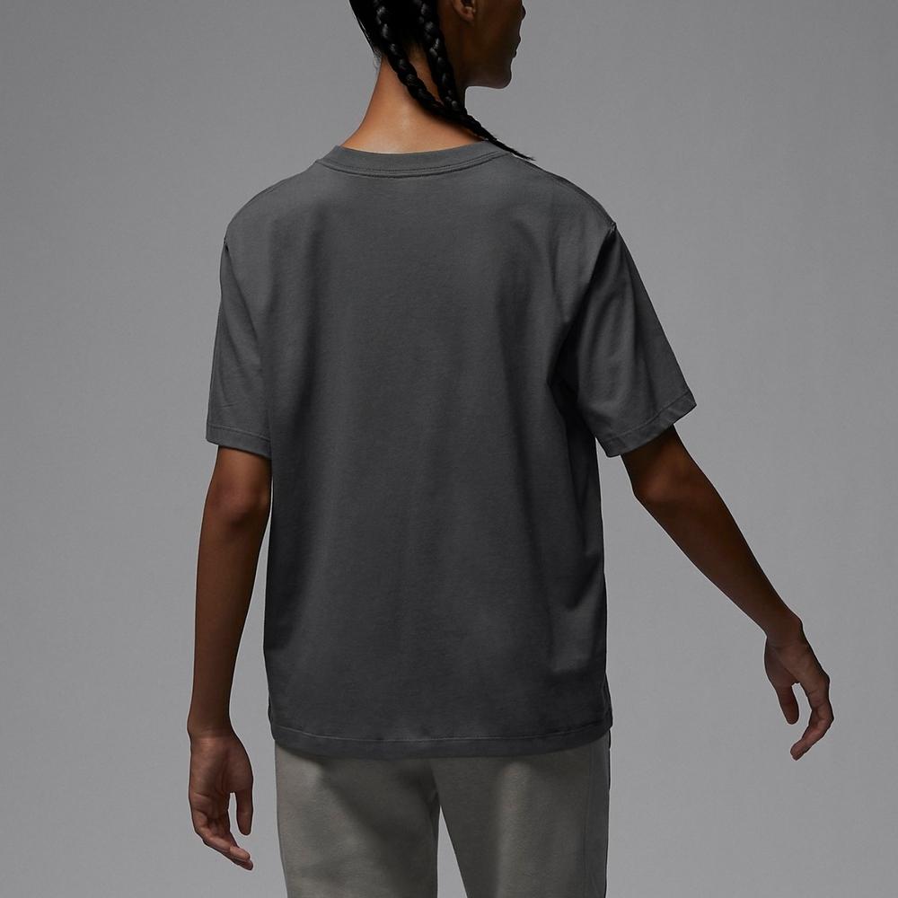 Jordan Paris Saint-Germain Solid Color Letter Embroidery Crew Neck Short Sleeve T-Shirt Women Tops Dark-Grey DZ3261-068