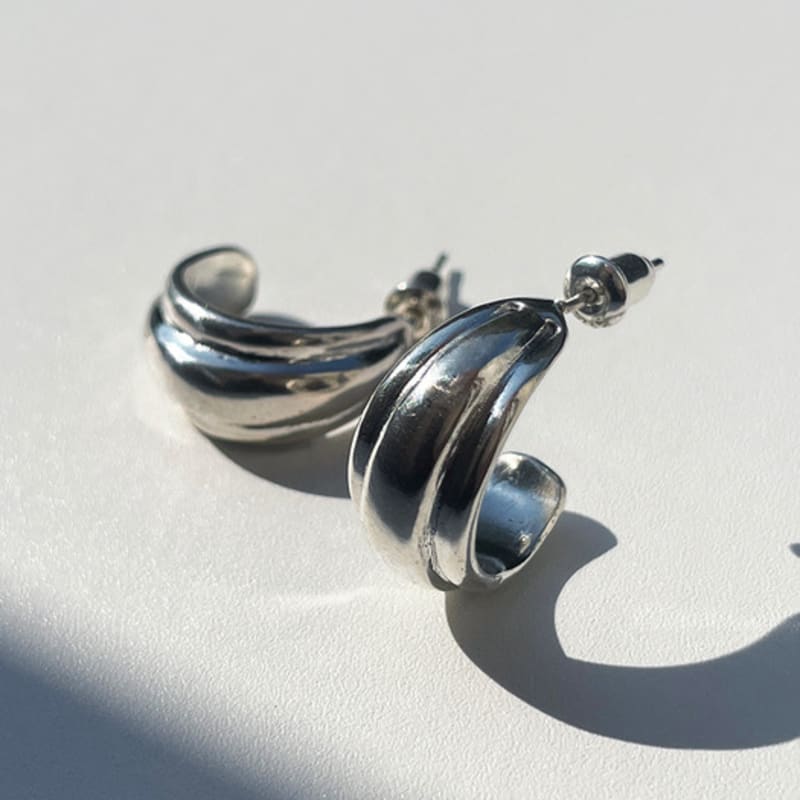 Melliv Silver Hoop Bold L Earrings_mve06