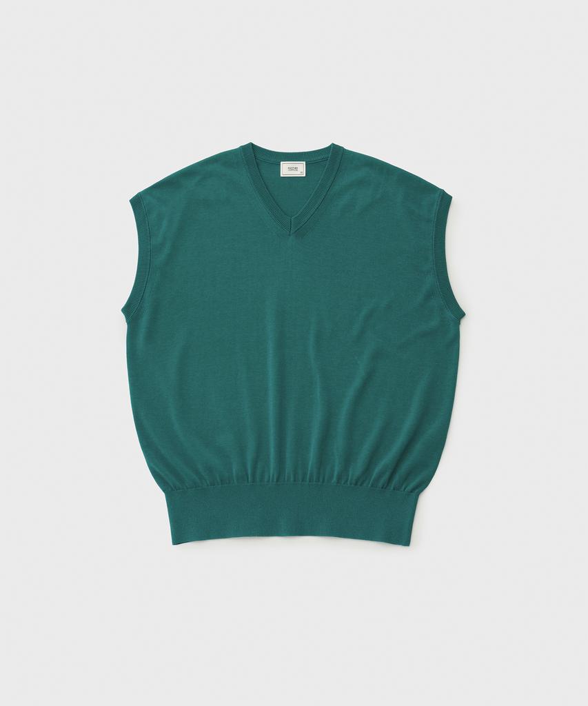 Another Office Layer Silk Knit Vest (Turquise)
