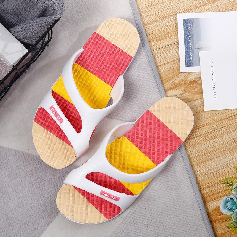 New Men Slippers Summer Slides Breathable Cool Beach Shoes Flip Flops Fish Mouth Bone White Men Slippers Lightweight Big Size 46
