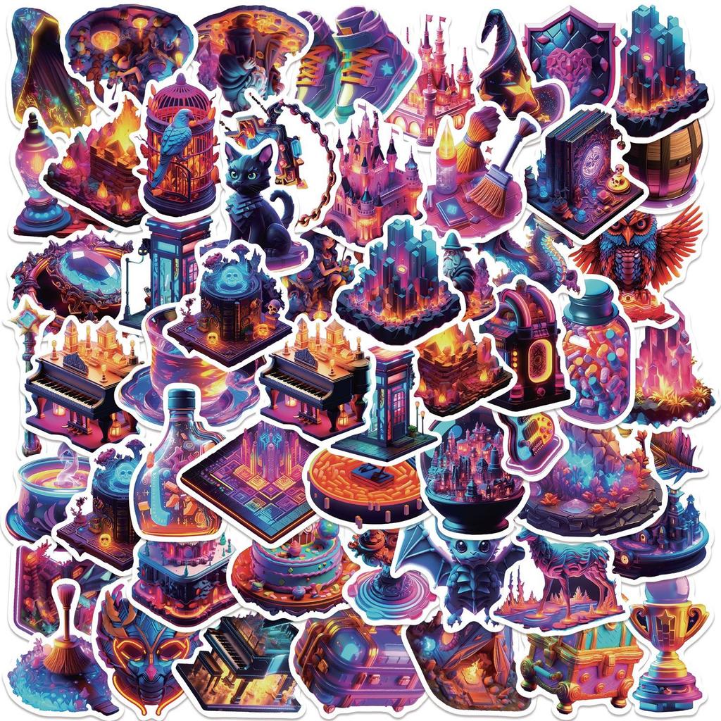 50 Cartoon Magic Tribe Graffiti Stickers Decorate Guitar Notebook Suitcase DIY Waterproof Party Stickers