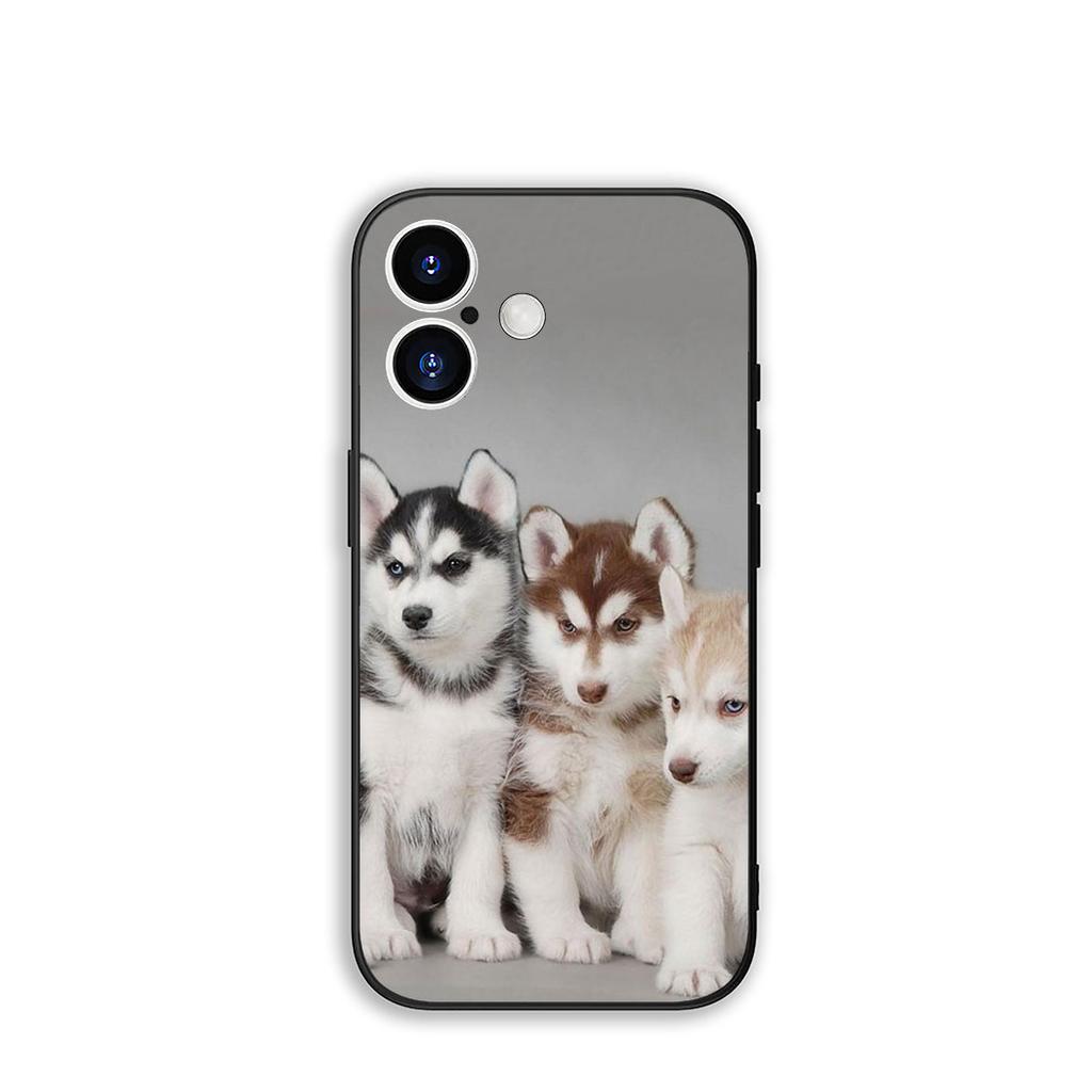 Phone Cover Lovely Husky Dog Funny Casing for Apple iPhone 16 15 14 Plus 13 12 Mini 17 Pro Max + ProMax 16E Air 15+ Case