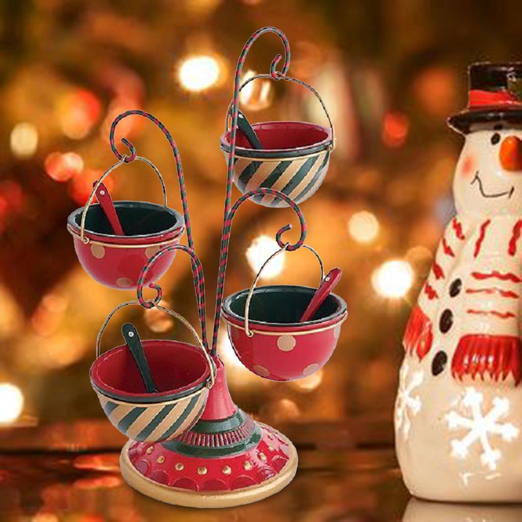 Merry Snack Bowl Stand Storage for Christmas Decor Party Decorations