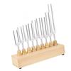 9 Pcs Tuning Fork Set 174 285 396 417 528 639 741 852 963Hz Tuning Fork Sound Healing Tool with Hammer and Wood Base
