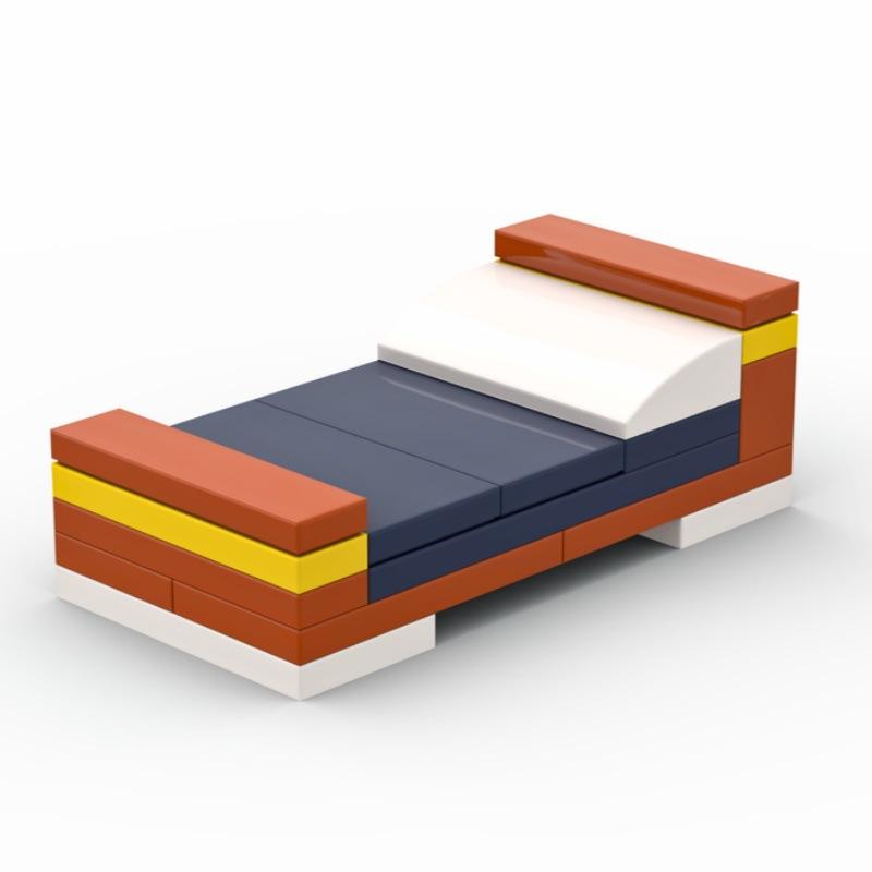 Building Block Home Toilet Drinking Machine Coffee Table Small Bed Sofa Furniture Model Assembly Toy Compatible