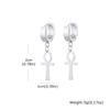 Vnox Ancient Egyptian Ankh Cross Earrings for Men, Stainless Steel Geometric Hoop Huggie Jewelry Gifts, Faith Ankh Stud Earring