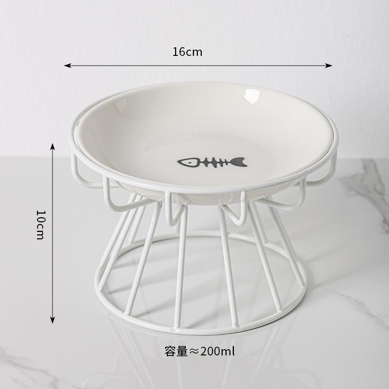 1pcs Ceramic Cat Food Bowl Wide Safe Pets Water Food Bowls Non Slip Shallow Dish for Kitten Puppy Food Water Feeding