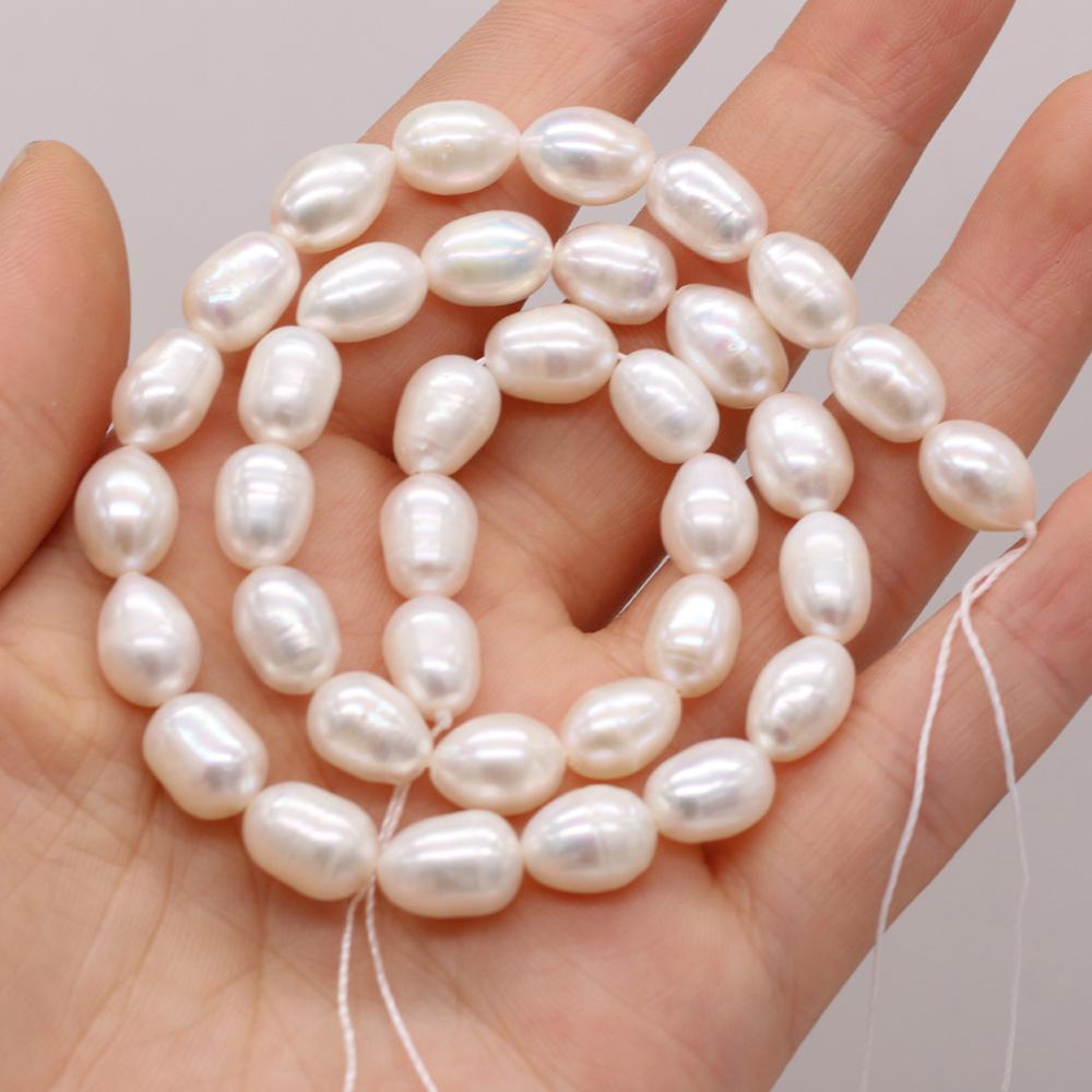 1String, AA Natural Freshwater Pearls, Handcrafted Rice-shaped Pearl Beads for DIY Necklaces, Jewelry Making Supplies 36cm