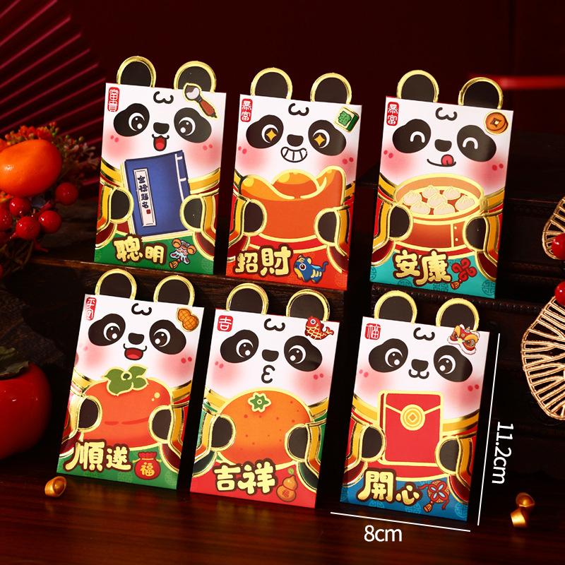 6pcs Chinese New Year Red Envelopes Cartoon Horse Year Hongbao Cute Money Packaging Envelopes Spring Festival Gifts