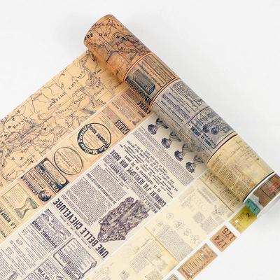 Gothic Washi Tape Vintage Love Schriftzug Weltkarte Zeitung Journal Masking Tapes Aufkleber A6159