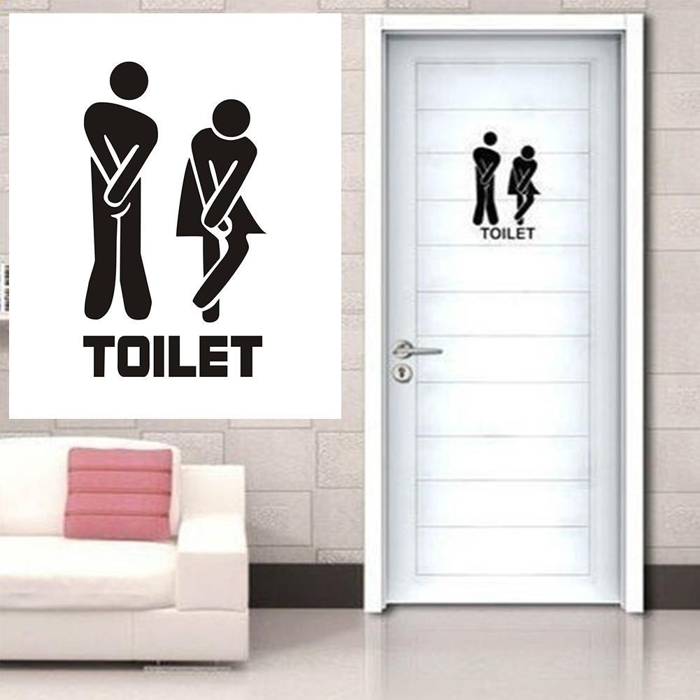 Creative Funny Toilet Wall/Door Stickers Bathroom Decoration Vinyl Home Decor Decals Waterproof Poster Wallpaper On The Wall