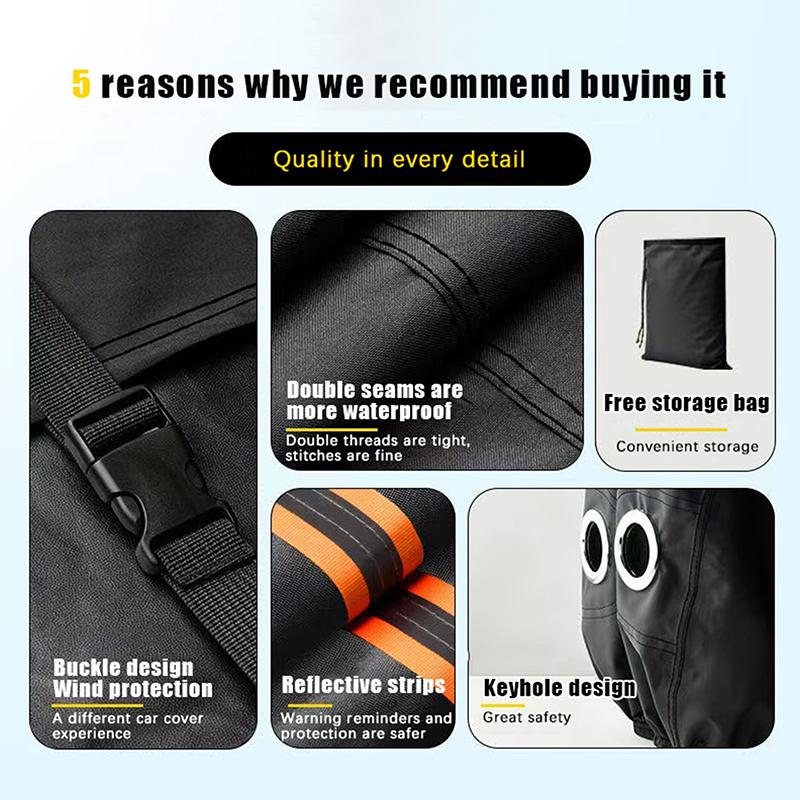 Universal Cod Waterproof Motorcycle Cover 4 Layers Thickened Rainproof Sunproof With Lock Holes Outdoor Protection Motor Cover