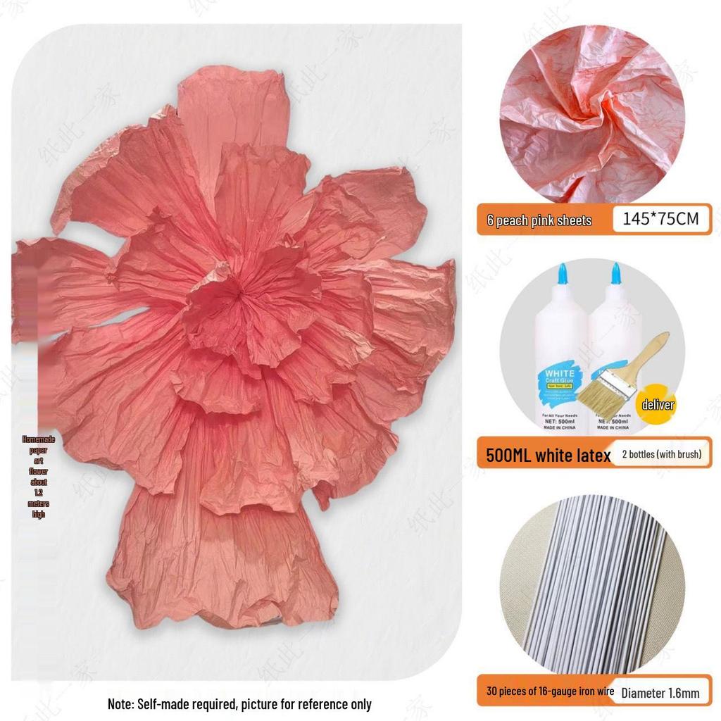 1.2m Wedding Hand-Rubbed Butterfly Pleated Crepe Paper Sheets for Floral Art