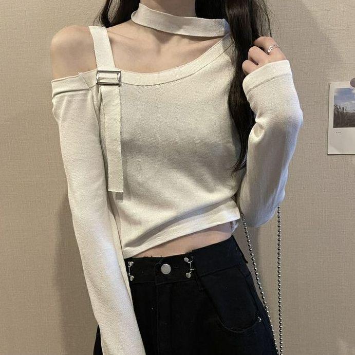 

Сладкий и пикантный шикарный трикотажный топ с открытыми плечами и халтер-вырезом - Коллекция Весна/Осень 2024 One Size (≈35kg-60kg) белый