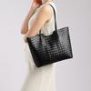 Leather Women'S Bags Cowhide Fashion Shoulder Bags Daily Commuter Bags Simple Wind Large Capacity Woven Mother And Child Bags