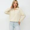 Women Spring Autumn Casual Sports Zipper Lapel Long Sleeve  Solid Color Pullover Hoodies Sweatshirt Top