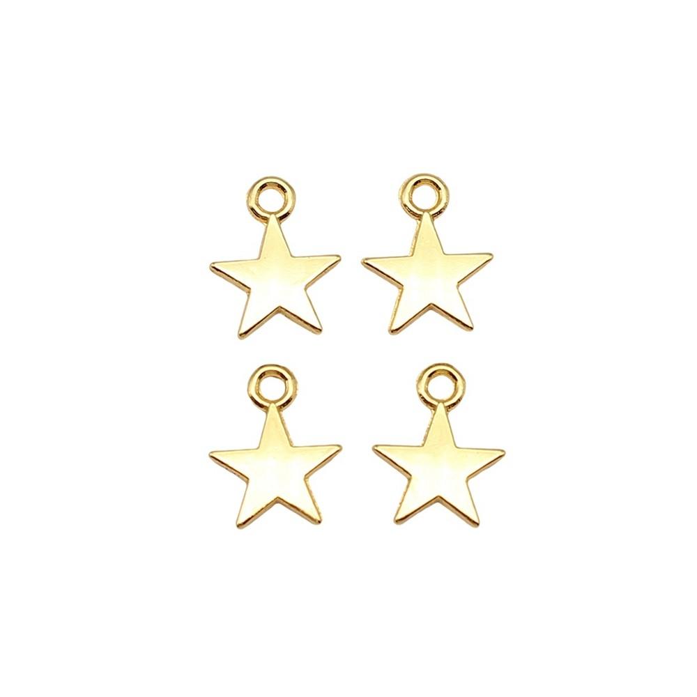 Five-Pointed Star Charms Multi Color Alloy Plain Pendants For Celestial Themed Jewelry
