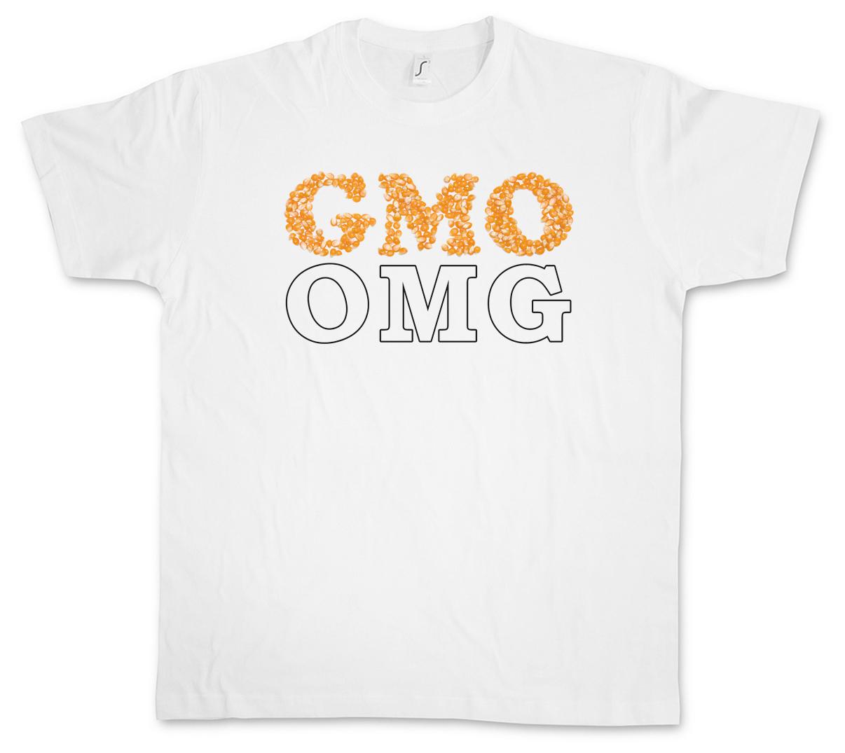 GMO ANTI GENTICALLY MODIFIED FOOD T-Shirt Mens Womens Tees Top - vegetarian Vegan Fun OMG 3XL