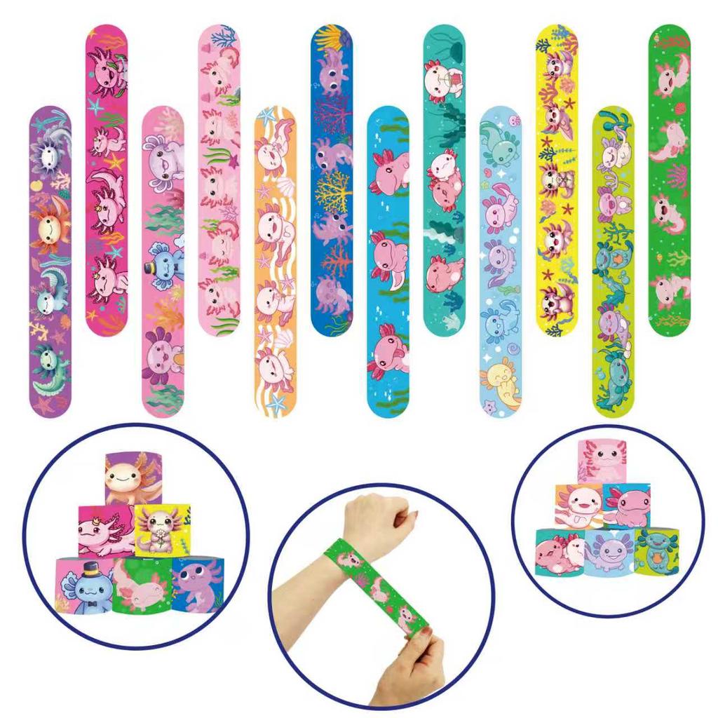 12/24/36 Stück Axolotl-Armbänder Anime-Gastgeschenke Geburtstagsgeschenke Babyparty-Dekorationen Schnapparmband Kinder Mädchen für kinderfreundliche Unterhaltung Spaß