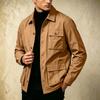 Men's Multi-Pocket Cargo Jacket with Lapel Collar, Casual Outerwear for Daily Wear