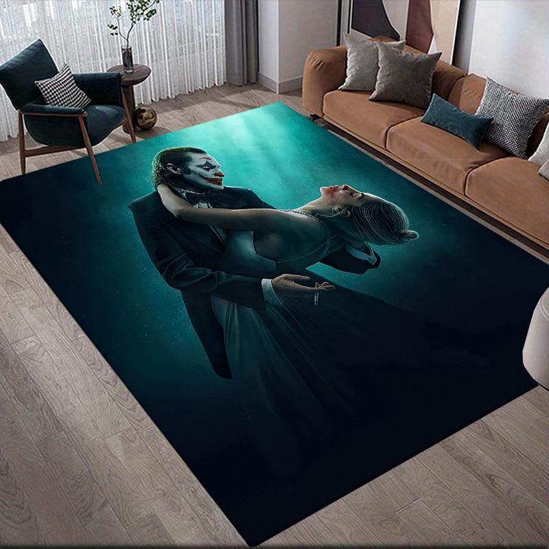 Joker & Harley Anti-Slip Rug, Rectangular Carpet for Living Room & Game Zone