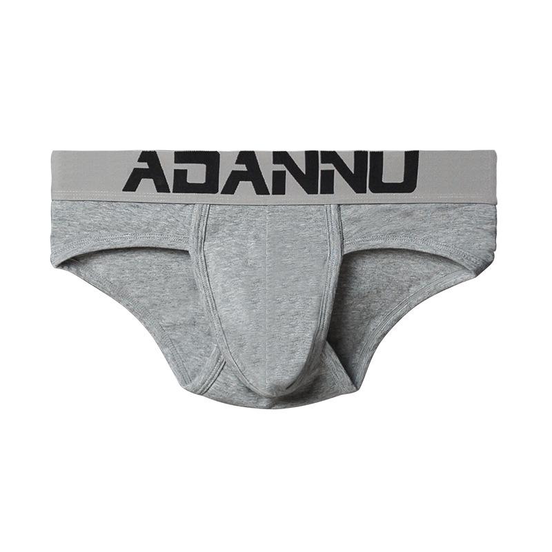

Мужские модные хлопковые трусы с низкой талией и дышащим U-образным карманом XL серый