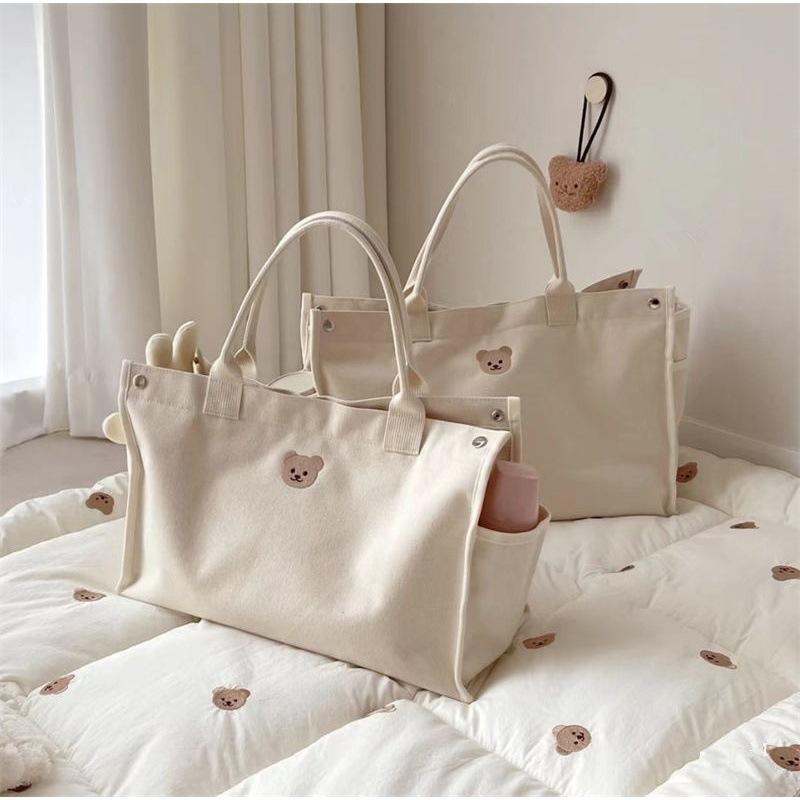 ins Korean Mommy Bag New Multifunctional Large Capacity Going Out Maternal and Infant Bag Portable Canvas