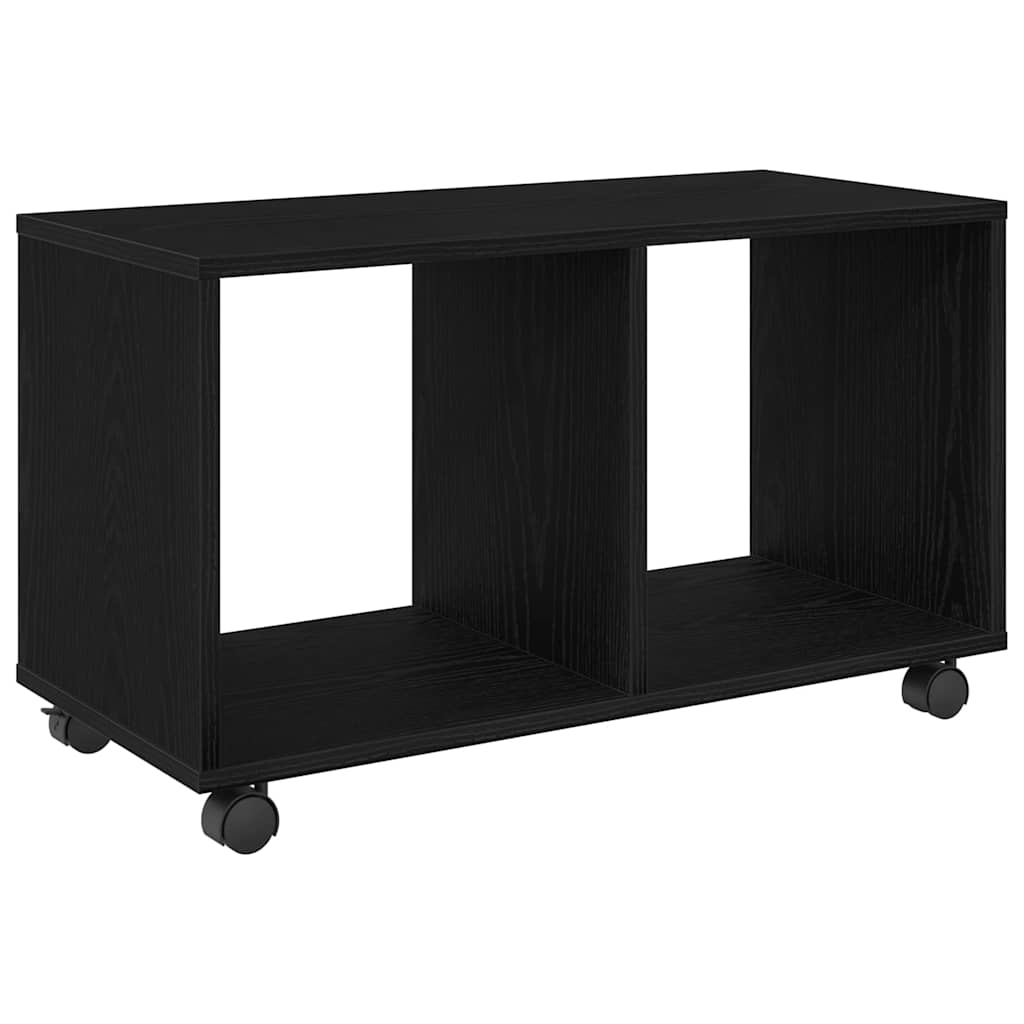 Side Table with Shelf Black Oak Effect 72 X 33 X 42.5 Cm