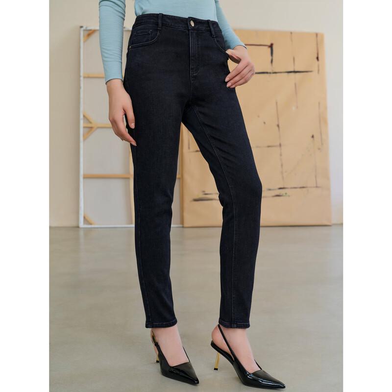JUZUI Women's Classic Winter Commuter Denim Skinny Pants
