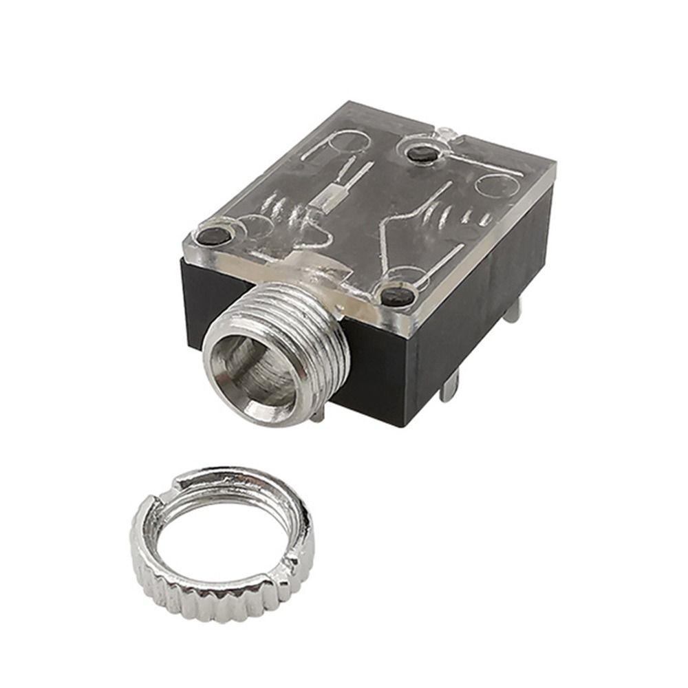10Pcs With Nut 3.5mm Headphone Socket 5Pin Stereo Audio Jack  for Audio Video Socket