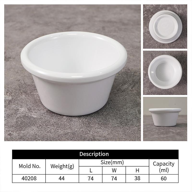 Sauce Bowl Round Glossy Melamine Black Mini Dipping Cup American Tableware For Cafe For The Kitchen
