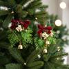 Creative Christmas Bell Pendant Velvet Bow Crisp Sound Xmas Tree Pendant with String 3D Christmas Jingle Bells Entrance Porch