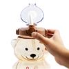 Bear Water Bottle with Straw 34oz BPA-Free Kids Tumbler Leak-Proof Cold Drink Cup Portable Drinkware with Adjustable Strap